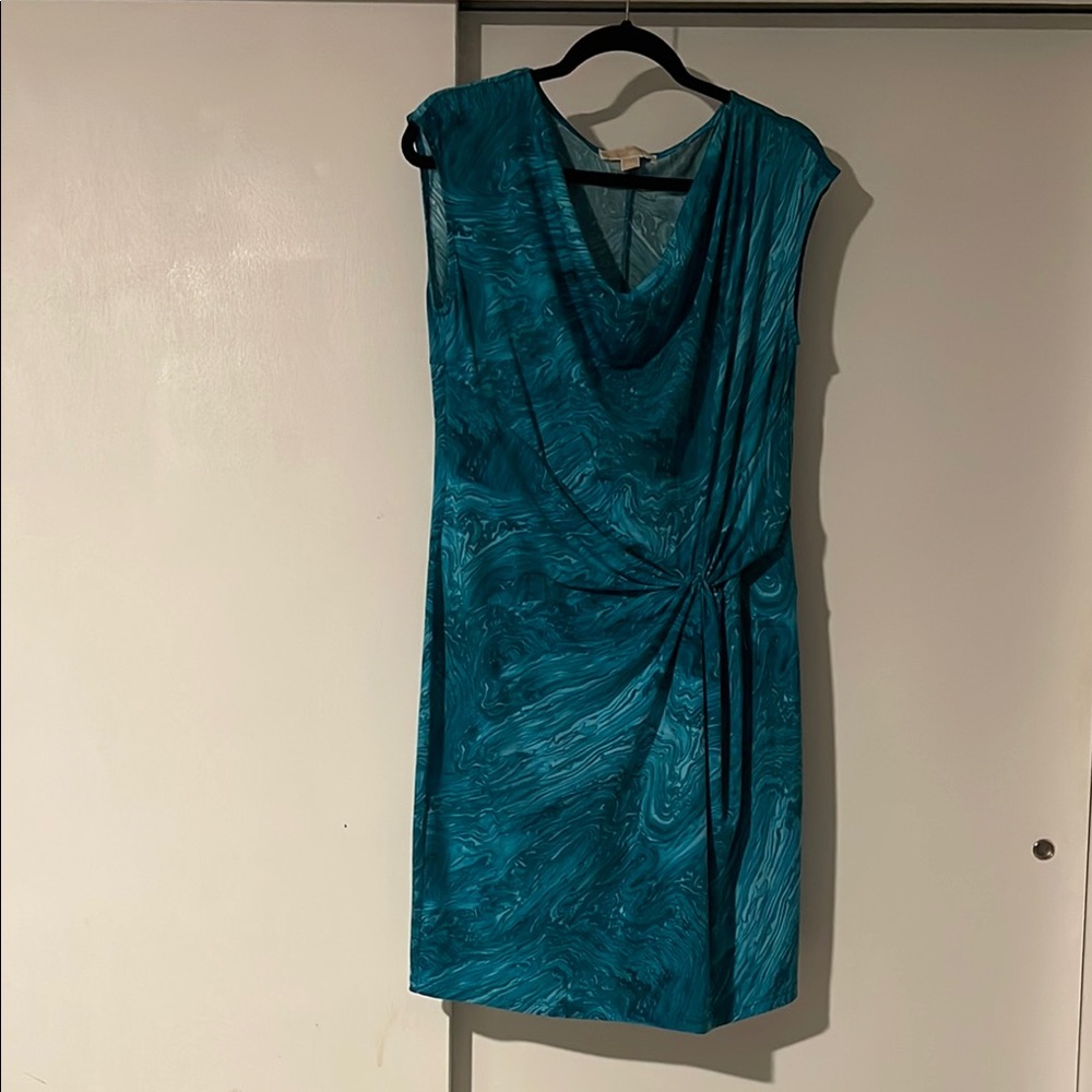 Michael Kors Turquoise Swirl Midi Dress